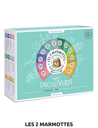 Les 2 Marmottes Geschenkkoffer «Découverte», 72 Teebeutel