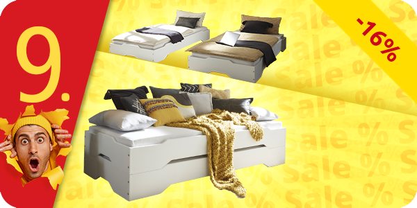 Stapelbares Doppelbett, 90 x 200 cm, weiss