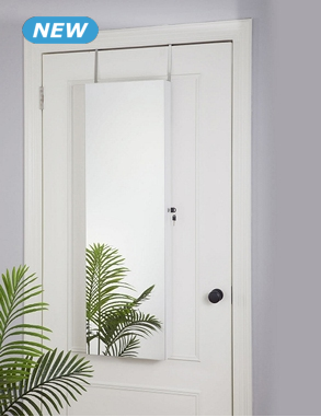 Schmuck- und Kosmetikschrank, mit Spiegel & LED, weiss