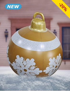 Aufblasbare Weihnachtsbaumkugel, Ø 60 cm, mit Pumpe