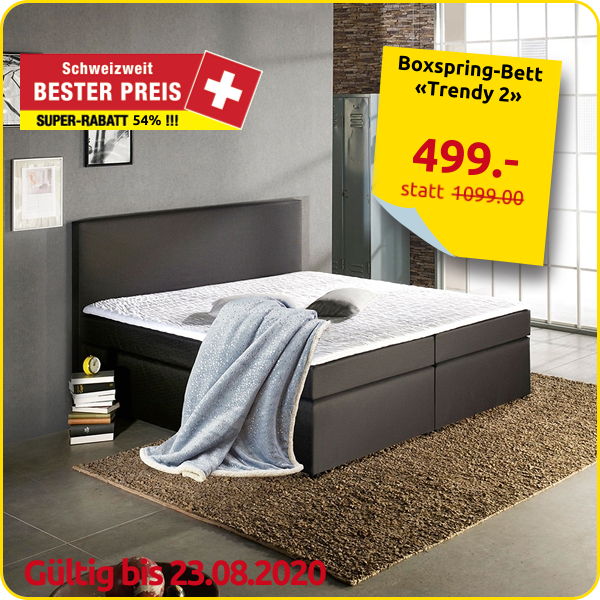Boxspring-Bett «Trendy 2», schwarz