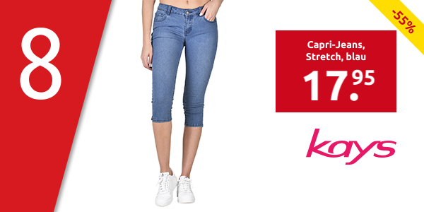 Capri-Jeans, Stretch, blau