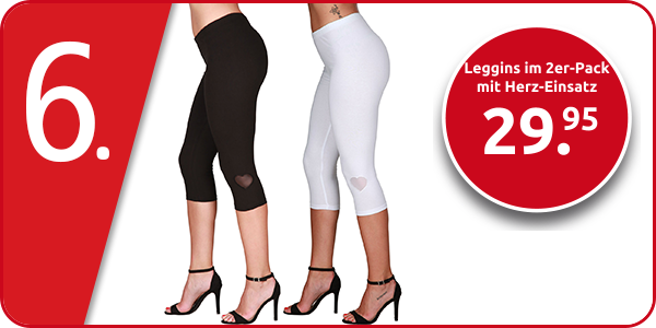 Leggins im 2er-Pack mit Herz-Einsatz