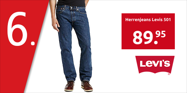 Herrenjeans Levis 501, gerade, mit Knopfverschluss, blau, L 32