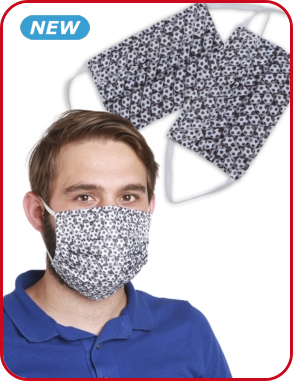 Waschbare Masken für IHN mit Fussballmotiv, 2 Stück