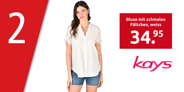 Bluse mit schmalen Fältchen, weiss