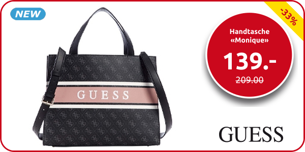 Guess Handtasche «Monique», schwarz/rosa