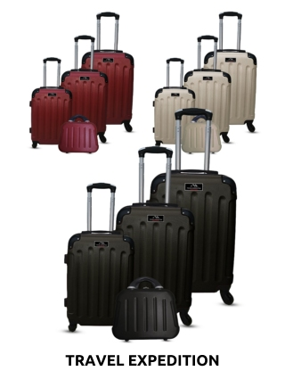 TRAVEL EXPEDITION Kofferset «Star», 4-teilig, H 57/67/77 cm, light, champagner