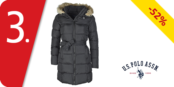 US Polo ASSN lange Damenjacke, schwarz