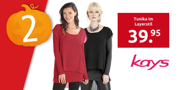 Tunika im Layerstil, rot