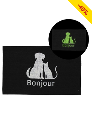 Fussmatte «Cat & Dog», Sujet phosphoreszierend, 45 x 70 cm