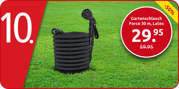 Gartenschlauch Force 30 m, Latex, schwarz