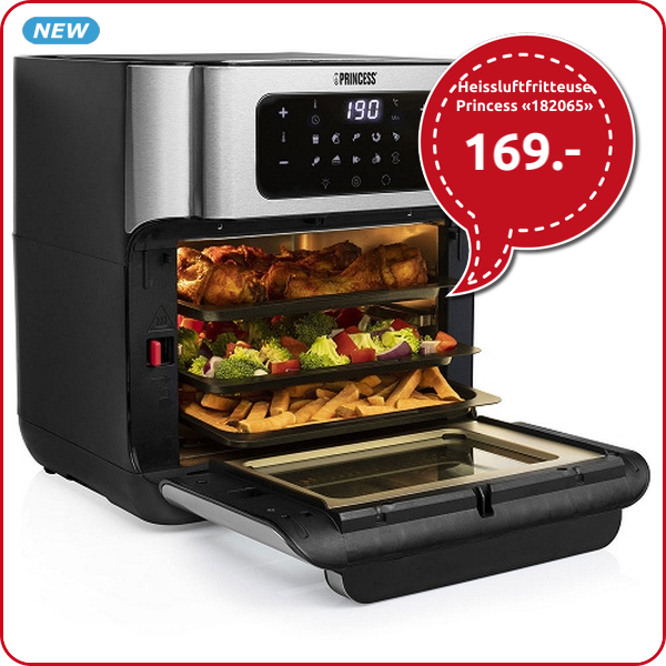 Princess Heissluftfritteuse «182065», 10 l, Hochgeschwindigkeits-Heissluft-Technologie