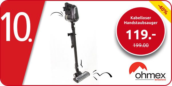 Ohmex kabelloser Handstaubsauger mit LED-Beleuchtung