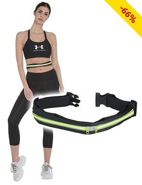 Gürteltasche mit Zip, schwarz/grün