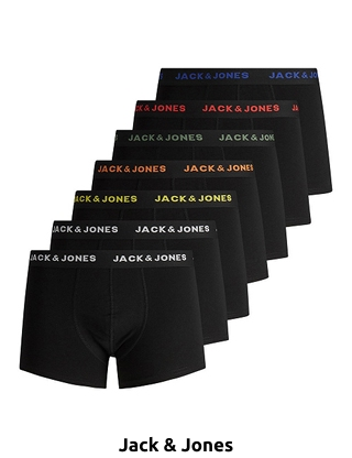 Jack & Jones Boxer, verschiedenfarbiges Logo, 7er-Pack, schwarz