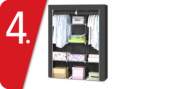 Kleiderschrank aus Vlies, schwarz