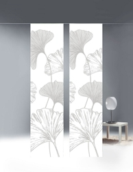 Schiebevorhang  «Flowers», 1 Stück, H 245, B 60 cm, weiss/beige