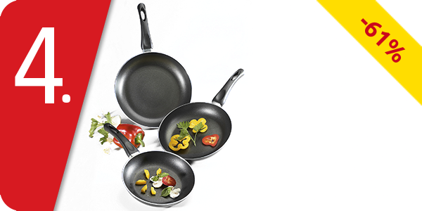 Teflon-Pfannen-Set, 3 Grössen