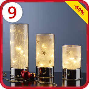 LED-Gläser «Andy», 3 Stück