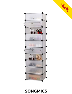 SONGMICS Aufbewahrungsboxen, 10 Stück, B 43 x H 173 x T 31 cm