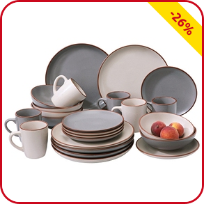Tafelservice «Grey/Beige», 24-teilig, für 6 Personen