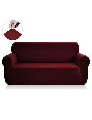 2er-Sofa-Überzug «Soft», weinrot