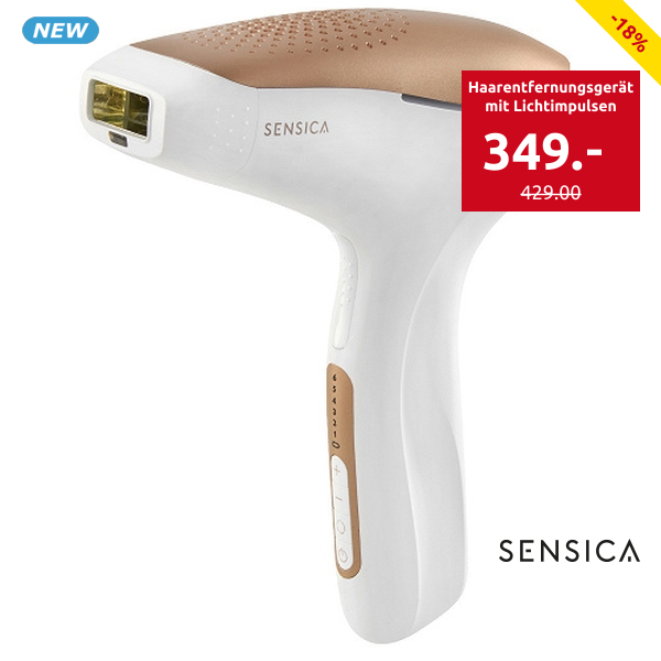 Sensica Haarentfernungsgerät mit Lichtimpulsen «Sensilight Pro», unbegrenzte Blitze