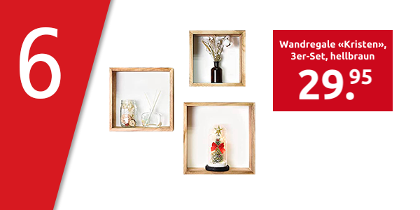 Wandregale «Kristen», 3er-Set, hellbraun