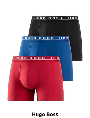 HUGO BOSS Boxer, pack de 3, noir/bleu/rouge