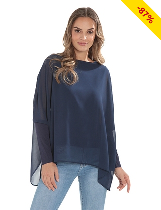 Tunika mit ärmellosem Untertop, navy