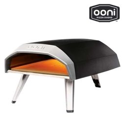 Ooni Koda 12 Pizzaofen Gas 62 x 39 cm Edelstahl silberschwarz kompakt mit Hitzeregler und One Touch Gaszündung