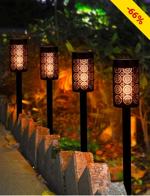 Solarlampe «Torche», 4 Stück, mit Erdspiess