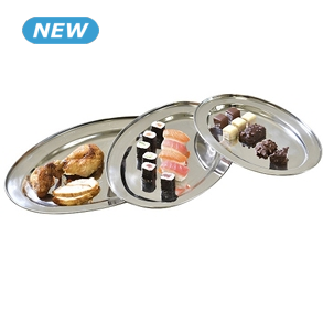 Servierplatten aus Edelstahl, 3 Stück im Set