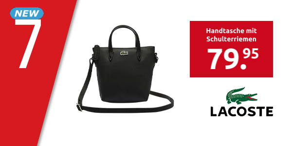 LACOSTE Handtasche mit regulierbarem Schulterriemen, schwarz