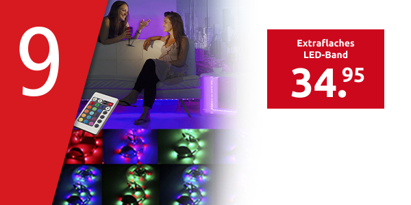 Extraflaches LED-Band mit Lichteffekten, 180 LEDs, 3 m