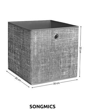 SONGMICS Set, 6 Aufbewahrungsboxen, 30 x 30 x 30 cm, grau meliert