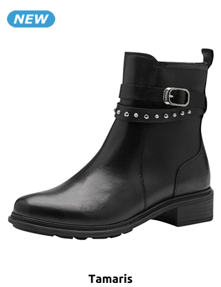 Tamaris Stiefeletten aus Leder, schwarz