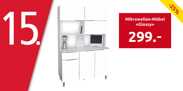 Mikrowellen-Möbel «Glossy» mit 6 Schranktüren, weiss