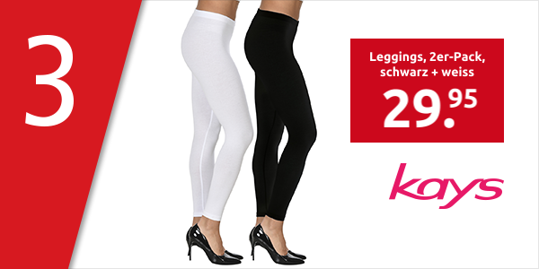 Leggings, 2er-Pack, schwarz + weiss