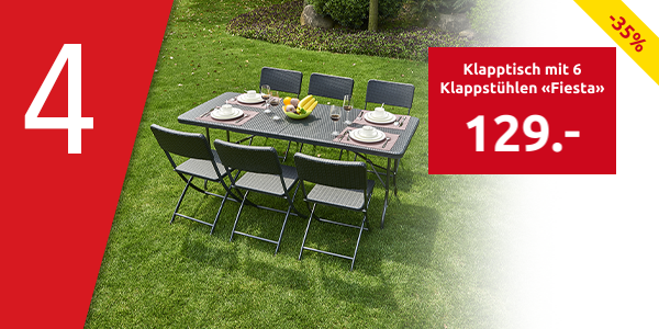 Klapptisch mit 6 Klappstühlen «Fiesta»