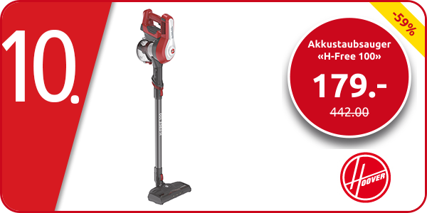 Hoover Akkustaubsauger «H-Free 100», kabellos, rot/schwarz