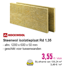 ROCKWOOL Steenwol RockSono Base bouwplaat Rd 1,35 1200x600x50 mm | HORNBACH