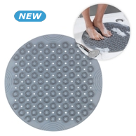 Badematte «Reflex», Ø 55 cm, grau