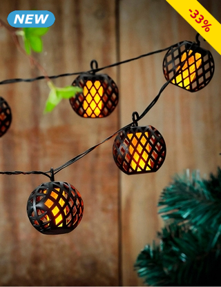 Lichterkette «Flamme», 7er-Set, solar