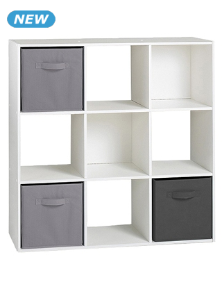 Vertikales Regal «JURG9», 9 Nischen, B 92 x H 92,5 x T 29,5 cm, weiss