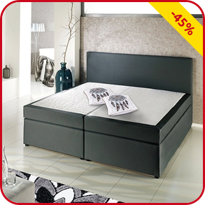 Boxspring-Bett «Grey 2», feste Matratze, 160 x 200 cm, anthrazit