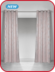 Lichtundurchlässiger Vorhang «Leaf», rosa