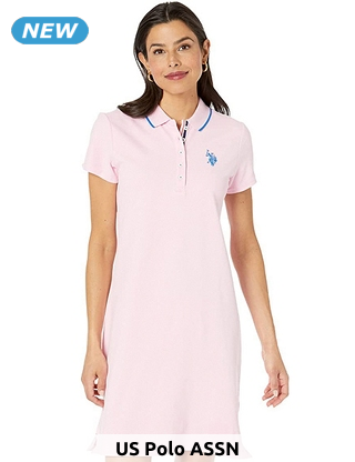 U.S. POLO ASSN. Polo-Kleid, mit Knöpfen, rosa