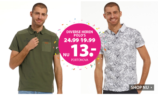 Diverse heren polo's nu € 13